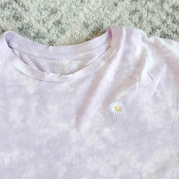 AEO Purple Tie Die Cropped Tshirt Size M - Picture 3 of 3